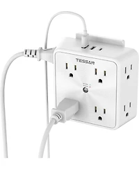 Tessan 8-Outlet 3-usb-Port (1 Usb-c) Wall Charger with 1700J Surge Protection for North American Plugs