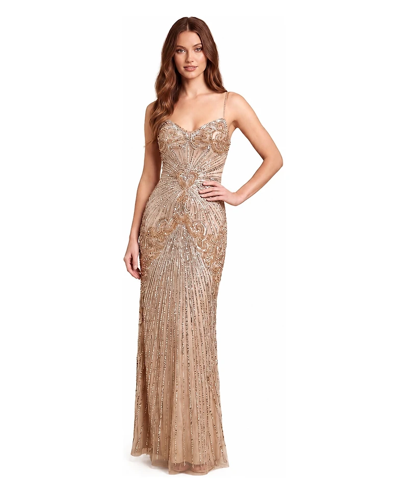 Lara Plus Size Strapless Beaded Gown