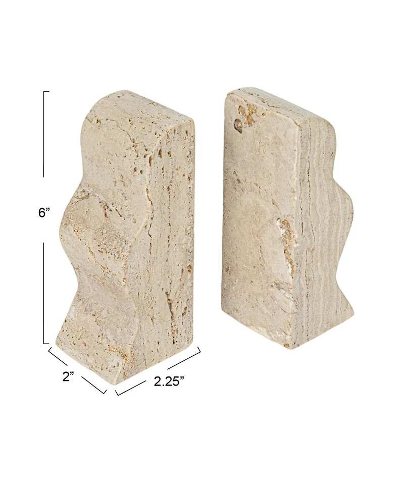 Storied Home Decorative Marble Wave Bookends