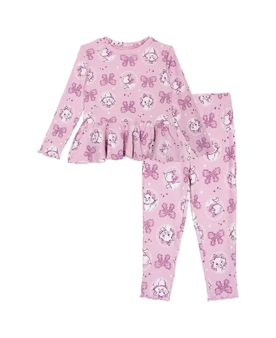 The Aristocats Toddler Girls Marie Ribbed Long Sleeve Tee and Pants Set