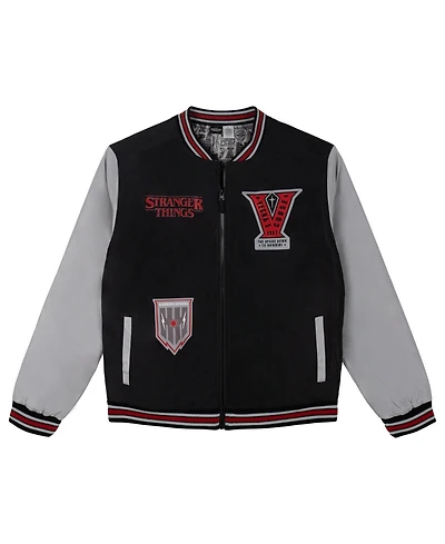 Stranger Things Demogorgon Boys' Zip-Up Varsity Bomber Jacket