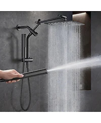 Cyqbd 10" Metal Shower Head set Handheld Dual Rainfall Spray Detachable Arm