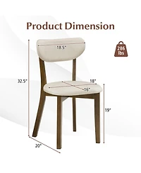 Sugift Set of 4 Dining Chairs with Solid Rubber Wood Frame and Padded Seats