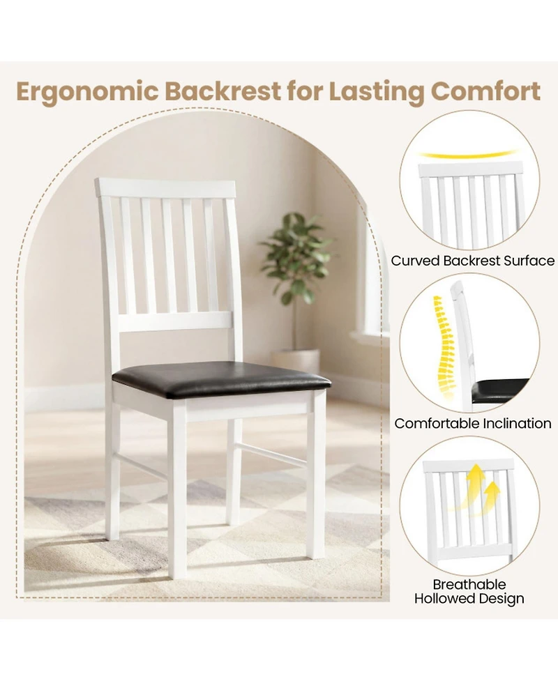 Sugift Set of 2 Modern Mid-Century Dining Room Chairs with Padded Seat