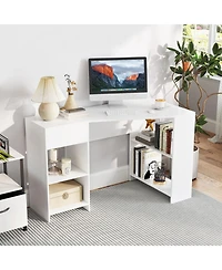 Sugift 48 in L-Shaped Corner Executive Computer Desk with Drawer