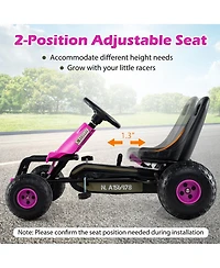 Sugift Pedal Go Kart with Adjustable Seat and Metal Frame, 77 lb. Capacity, Ages 3+