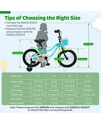Hongge 18-Inch Kids Bike with Training Wheels and Front Basket, 132 lbs Capacity, Ages 4-8