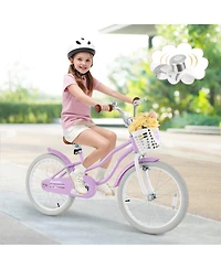 Hongge 20-Inch Kids Bike with Dual Brakes Helmet and Protective Gear Set Ages 8