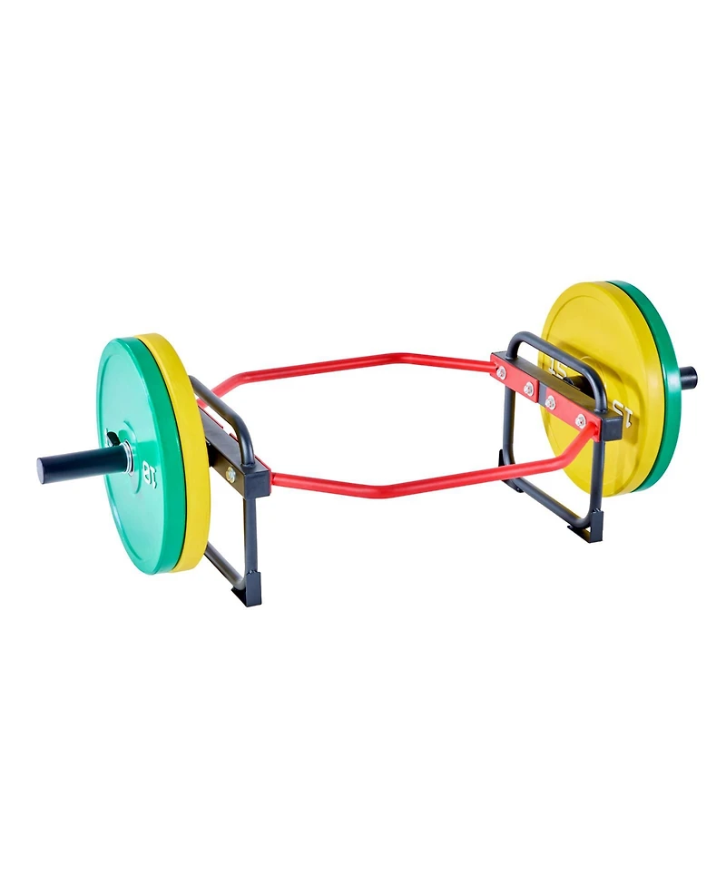 Hongge Detachable Trap Hex Bar 2 in with Knurled Neutral Grips and 500 lbs Capacity for Deadlifts and Shrugs