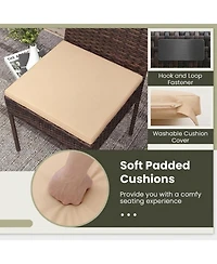 Sugift Set of 4 Patio Rattan Wicker Dining Chairs with Soft Cushions
