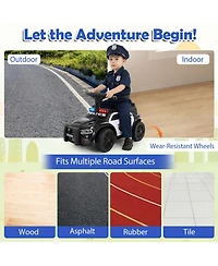 Hongge Toddler Police Sliding Car with Steering Wheel and Storage, Ages 18 Months+
