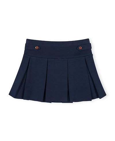 Hope & Henry Little and Big Girls' ( 6 to 12 ) Ponte Pleated Button Tab Skirt