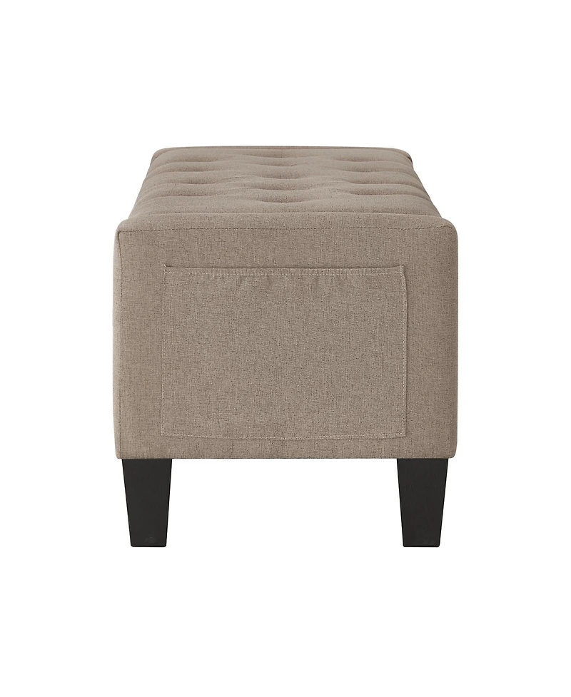 Flynama Linen Upholstered Storage Ottoman Bench
