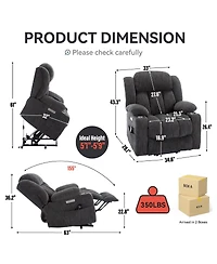 Streamdale Furniture Heavy Duty Chenille Power Lift Recliner with Massage and Heat