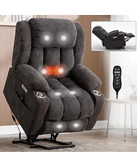 Streamdale Furniture Heavy Duty Chenille Power Lift Recliner with Massage and Heat