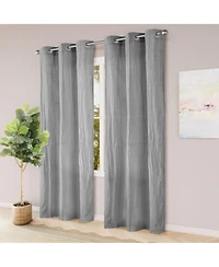 Awesome Home Grommet Broomstick Crush Curtains Pair