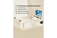 Ultimea Aura A40 7.1ch Virtual Surround Sound Bar with 4 Surround Speakers, 330W, 4" Subwoofer, App Control, Opt/Aux/Bluetooth