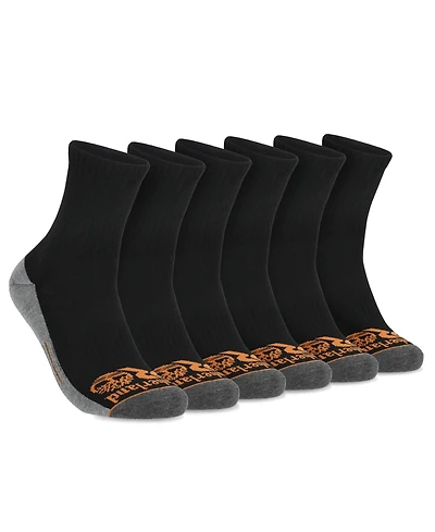 Timberland Men's Pro Arch Support Cushioned Quarter Socks, 6-Pack