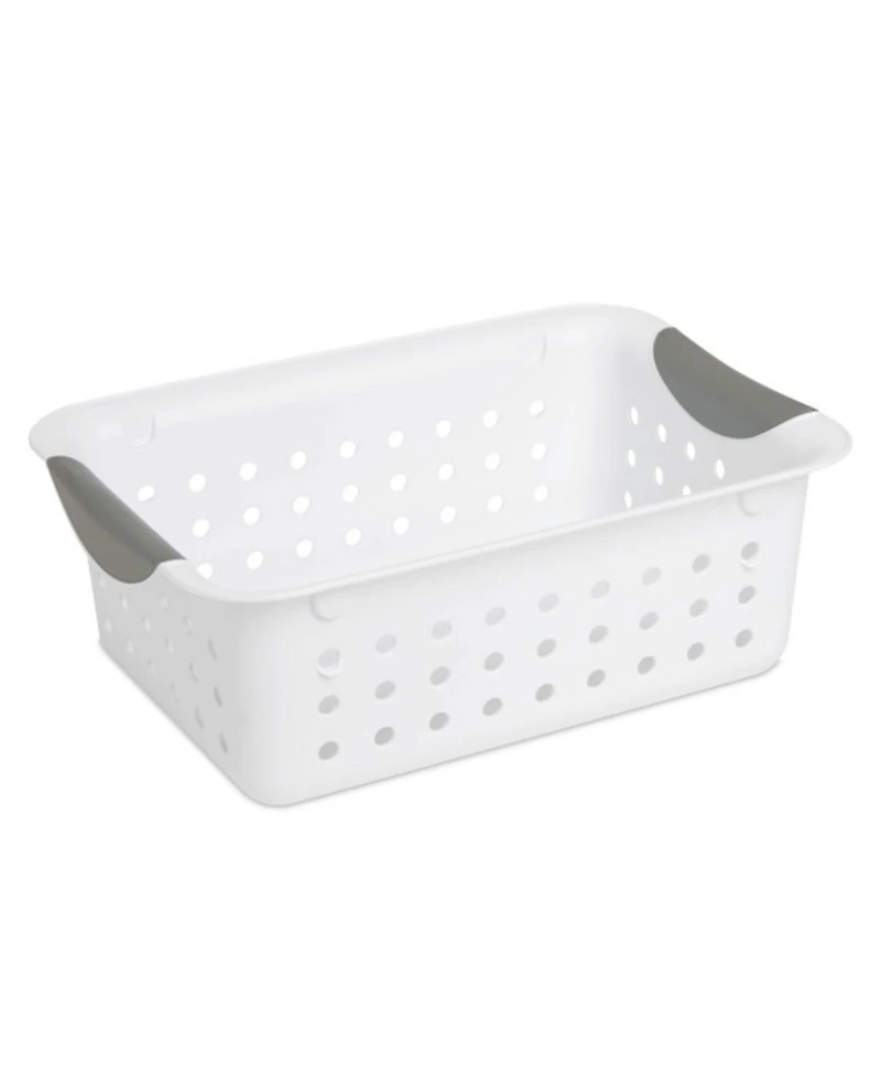 Sterilite 16228012 Small Ultra Plastic Storage Organizer Basket, White (24 Pack)