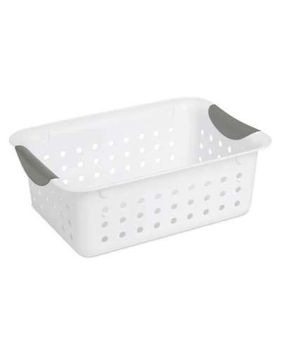 Sterilite 16228012 Small Ultra Plastic Storage Organizer Basket, White (24 Pack)