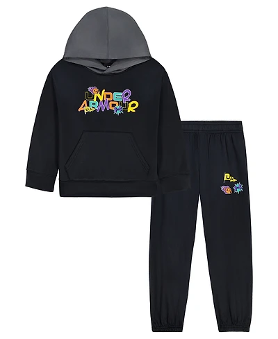 Under Armour Toddler Boys' 2T-5T Ua Retro Hooded Hoodie and Joggers, 2-Piece Set