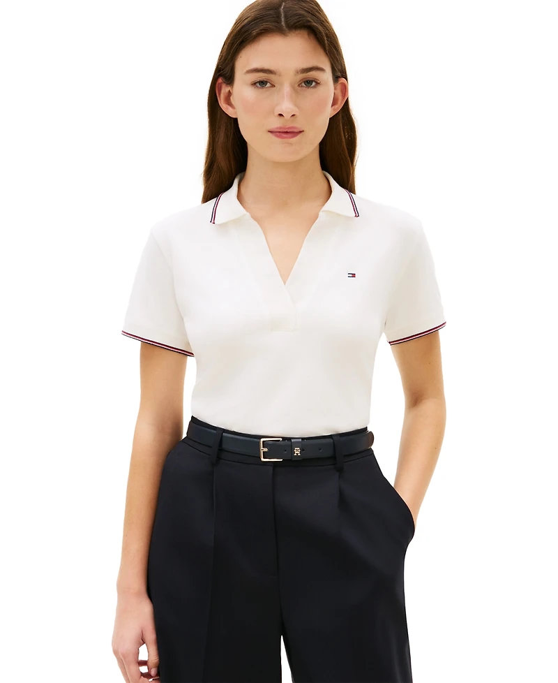 Tommy Hilfiger Women's Classic Pique Short-Sleeve Polo T-Shirt