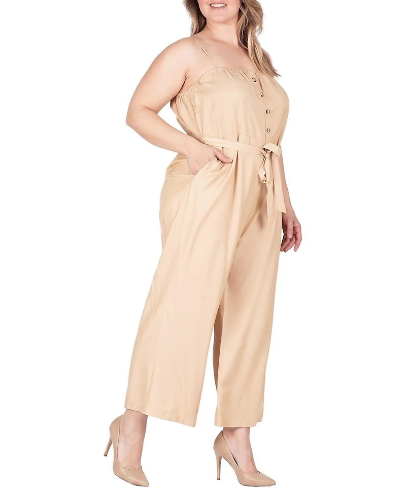 Standards & Practices Plus and Adjustable Strap High Waist Jumpsuit