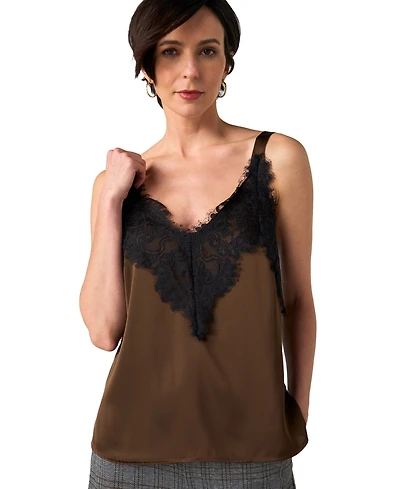 Liverpool Los Angeles Women's Sleeveless V-Neck Lace-Trim Camisole