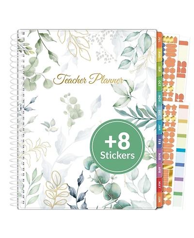 Danrong Teacher Planner 7 Period Lesson Book Daily Weekly Monthly Organizers Colorful Tabs Planning Stickers