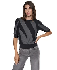 Dkny Women's Colorblock Lurex 3/4-Sleeve Pullover Sweater