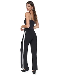 Dkny Women's Logo Stripe Wide-Leg Pull-On Sweater Pant