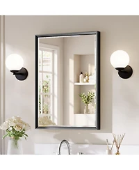 Sonkuki Bathroom Mirror for Over Sink with Anti-Rust Frame, Aluminum Double Beveled Frame and Tempered Glass Wall Restroom