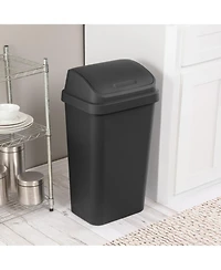 Sterilite 13 Gal Kitchen Swing Top Lidded Wastebasket Trash Can, 12 Pack