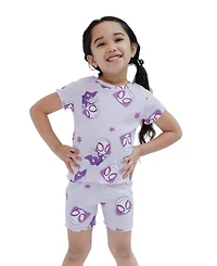 Spidey and His Amazing Friends Baby Girls' Ghost-Spider Lettuce-Edge Ribbed-Knit T-Shirt and Shorts, 2-Piece Set