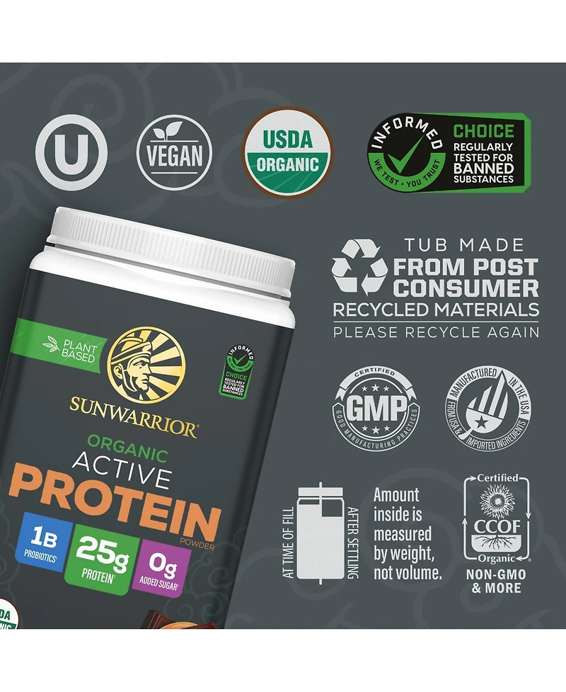 Sunwarrior Active Protein, Plant-Based Protein, Chocolate Peanut Butter, 1kg