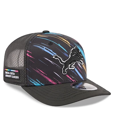 New Era Men's Black Detroit Lions 2026 Nfl Cruical Catch 9SEVENTY Adjustable Trucker Hat