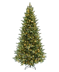 Puleo International 7.5' Pre-Lit Linden Fir Christmas Tree