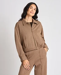 Vince Camuto Women's Collared Bubble-Hem Bomber Jacket