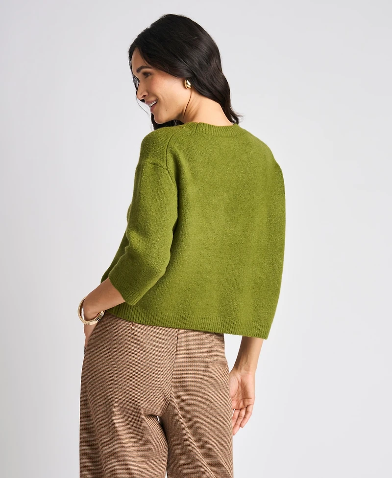 Vince Camuto Women's Elbow-Sleeve Crewneck Sweater
