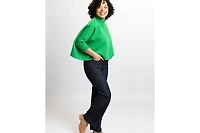 Caldwell Collection Women's Jordan Turtleneck Cropped 3/4-Length Sleeves Sweater