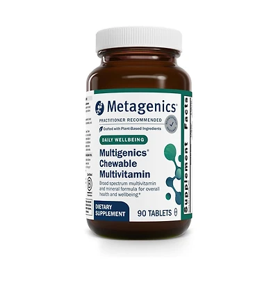 Metagenics Multigenics Chewable Multivitamin Daily Vitamin and Mineral Support for Kids and Adults Non-gmo, Gluten Free 90 Servings