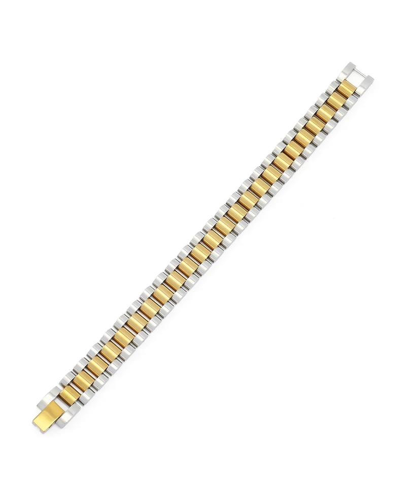 Steve Madden Women's Cubic Zirconia Two-Tone Chunky-Link Bracelet