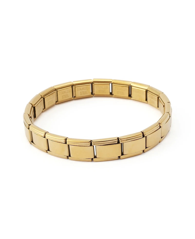 Steve Madden Cubic Zirconia Gold-Tone Link & Chain Stretch Bracelet
