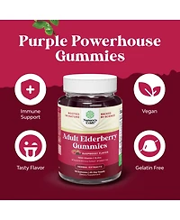 Nature's Craft Elderberry Gummies with Vitamin C and Zinc | Sambucus Elderberry Supplement | 90 Count