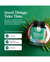 Nature's Craft Lactoferrin and Monolaurin Capsules | 250mg Lactoferrin and 1000mg Monolaurin | 180 Count