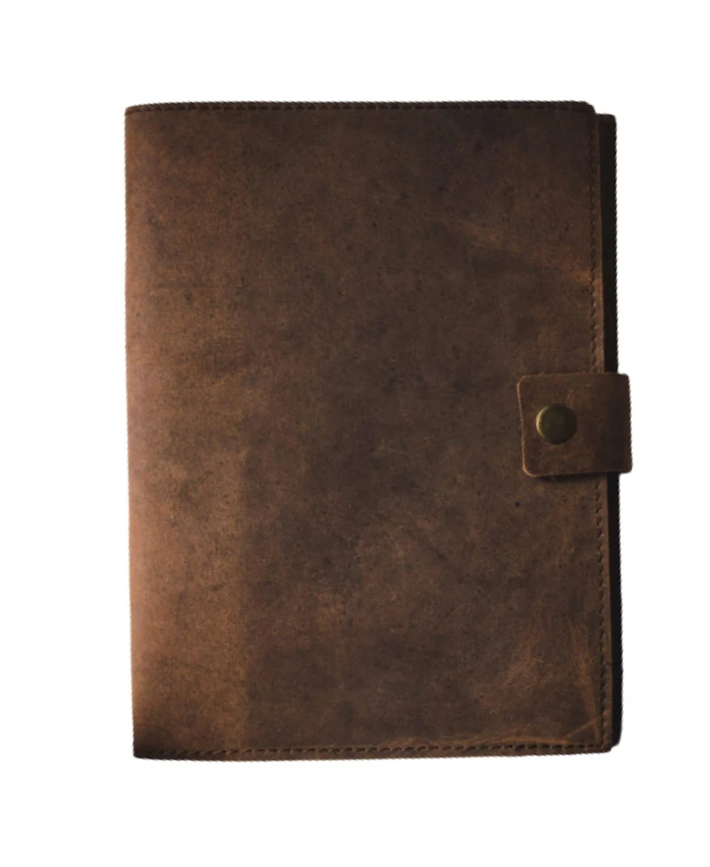 Danrong Refillable Genuine Leather Journal A5 Lined Notebook 200 Ruled Pages Card Holder Travel Diary Planner Gift