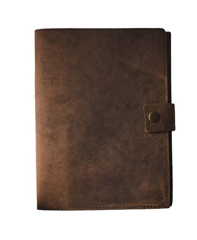 Danrong Refillable Genuine Leather Journal A5 Lined Notebook 200 Ruled Pages Card Holder Travel Diary Planner Gift