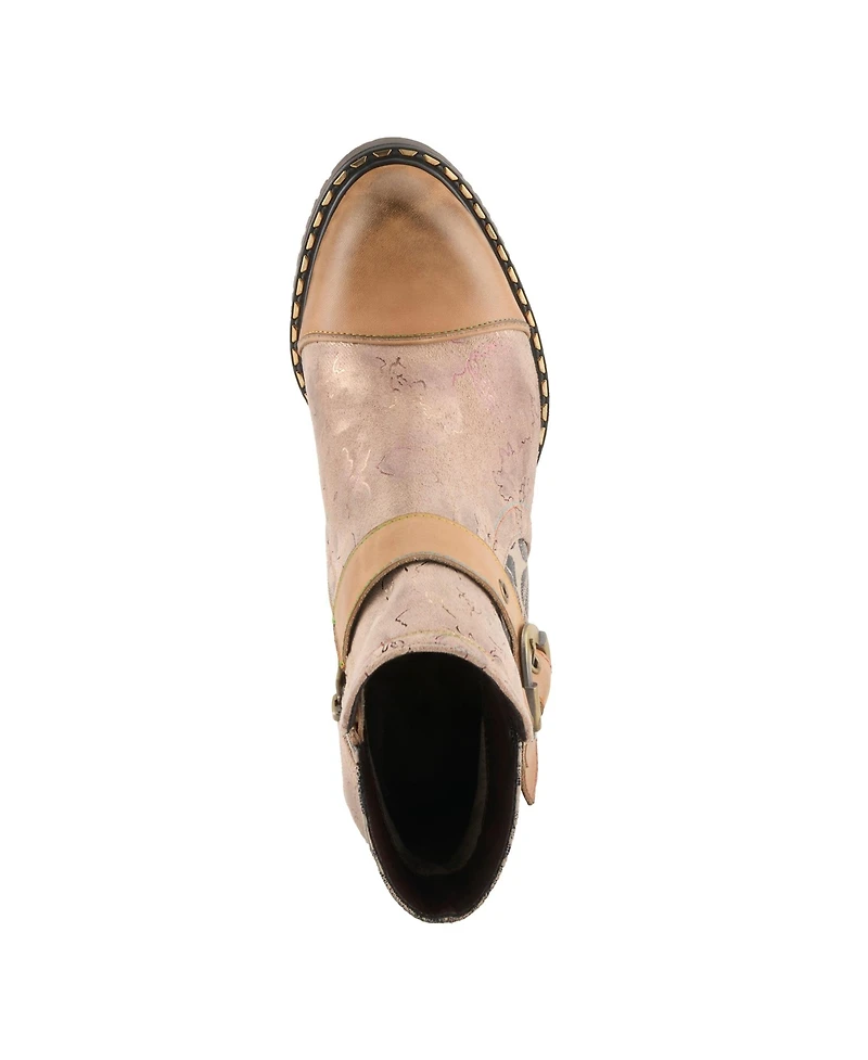 L'Artiste Women's Spring Step Sipperb Bootie with Hand-Painted Design
