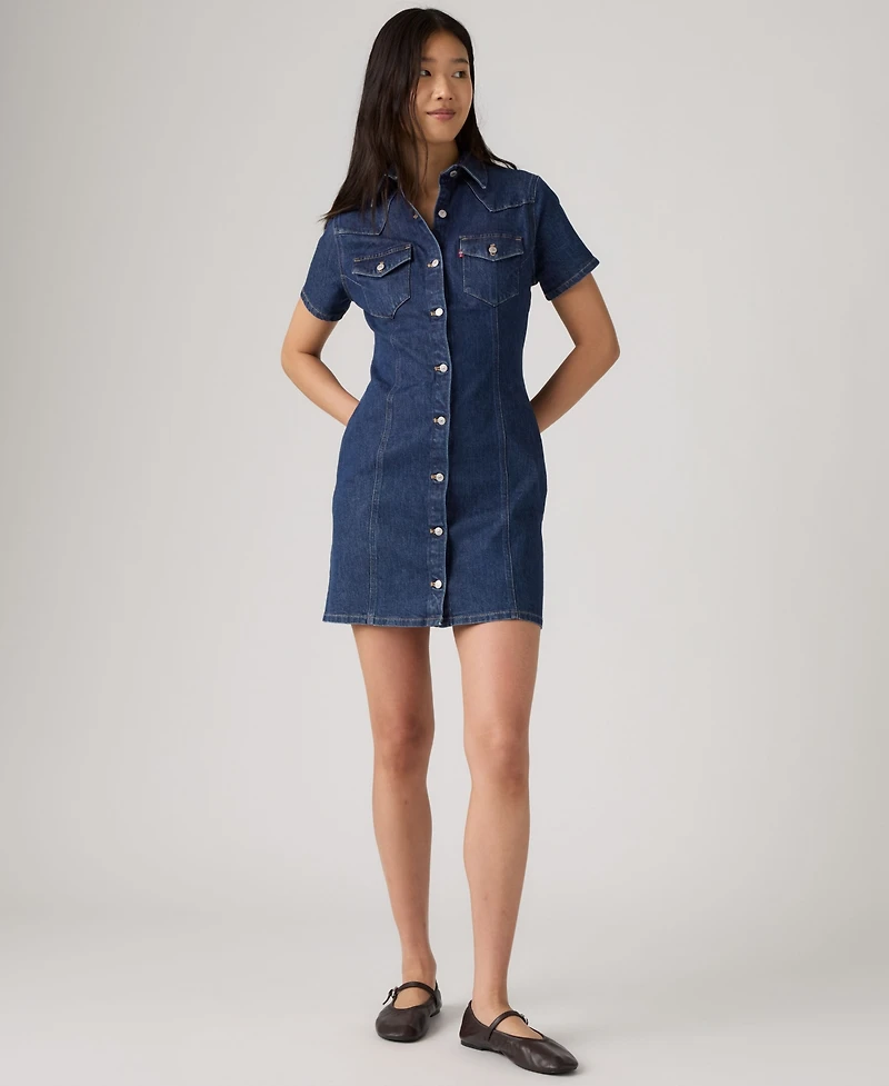 Levi's Women's Trace Western Denim Shirt Dress