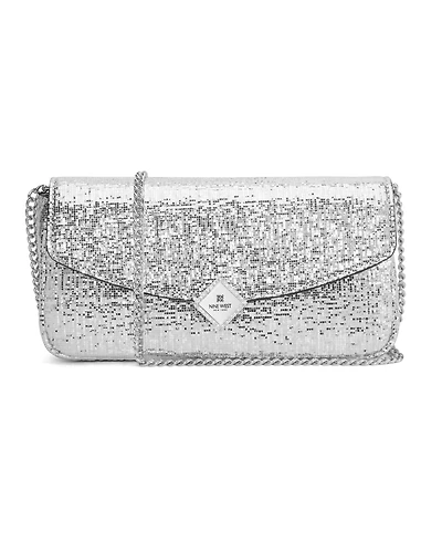 Nine West Kristina Faux Leather Phone Case Crossbody Chain Strap Clutch